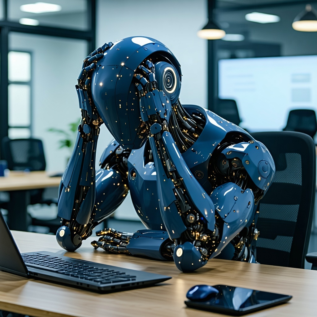 Person in the workplace feeling stressed with impact of AI